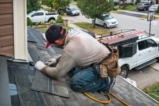 Professional Roofing technician working in Motley, MN